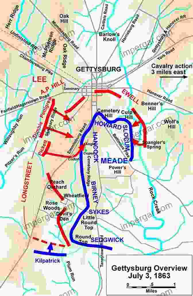 A Detailed Map Of The Battle Of Gettysburg The Battle Of Gettysburg (Expanded Annotated)