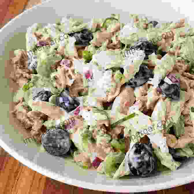 A Photo Of A Chicken Salad With Grapes And Walnuts. 10 Healthy Quick And Easy Weight Watchers Recipes With Best Diet Meal Plat Cookbook: Change Your Life