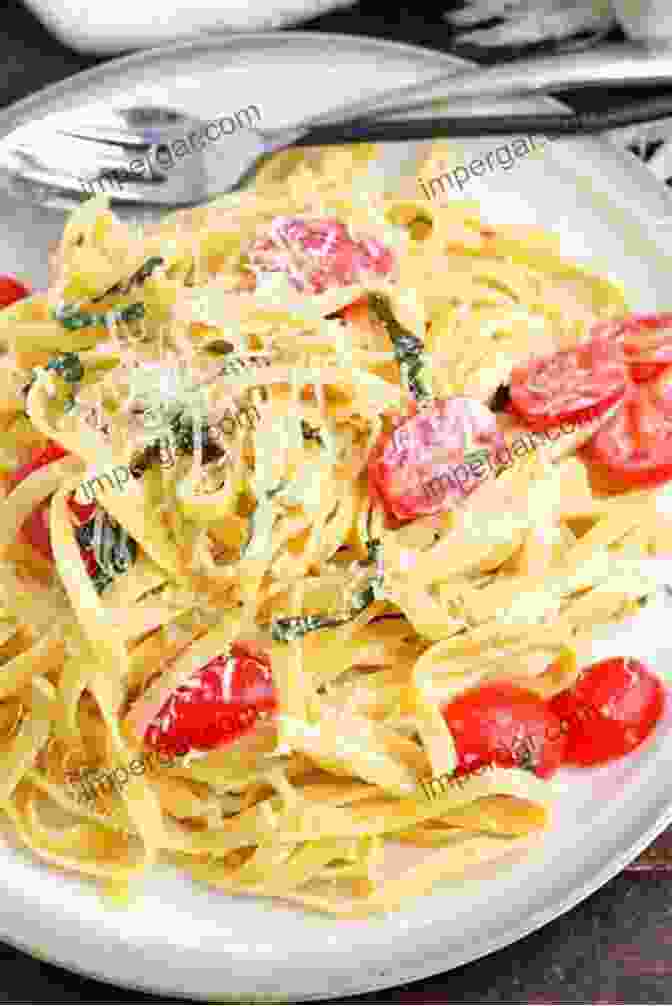 A Tantalizing Image Of A Creamy Pasta Dish Topped With Fresh Basil And Parmesan Cheese Mediterranean Food For Weight Loss: Delicious And Mouth Watering Recipes: Mastering Mediterranean Cooking