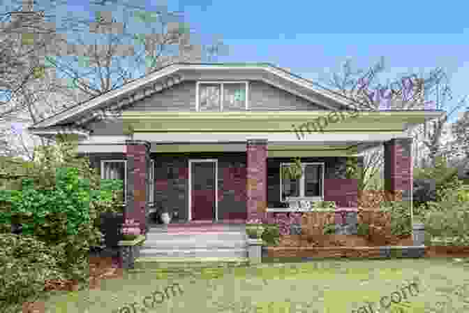 Exterior Of A Charming 1920s Bungalow, Featuring A Low Slung Silhouette And A Wide Wraparound Porch. The Most Popular Homes Of The Twenties (Dover Architecture)