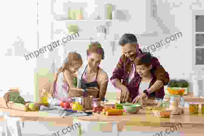 Happy Family Cooking Together In A Kitchen Using Vegan One Pot Wonders: Easy Delicious Plant Based Meals For The Modern Home Cook