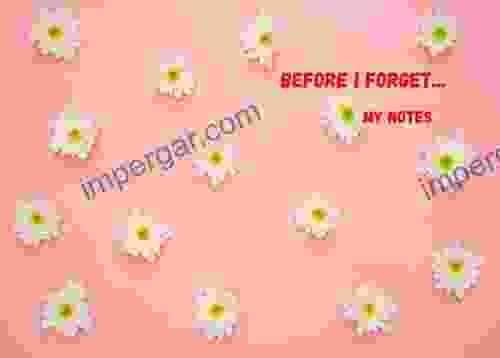 Before I forget : Notes to remember