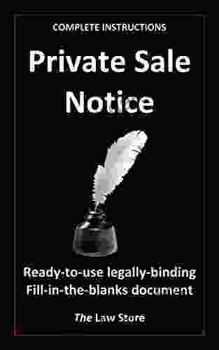 Private Sale Notice The Law Store